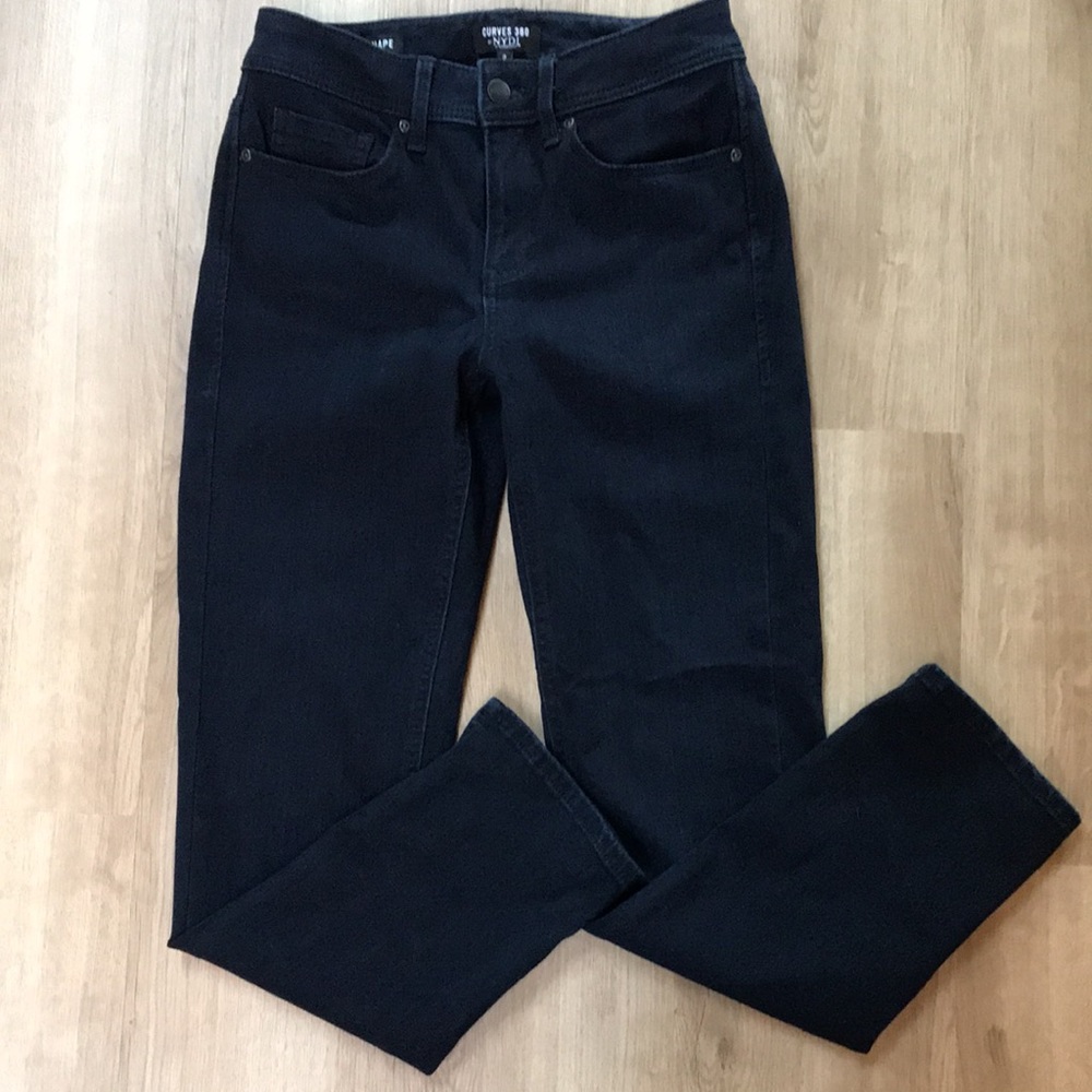 Curves 360 Not Your Daughters Jeans NYDJ Side Slit Slim Ankle Straight Leg Jeans